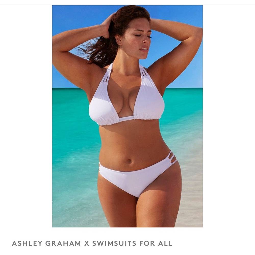 NWT Ashley Graham x Swimsuits For All Swim Sexy White Bikini Womens